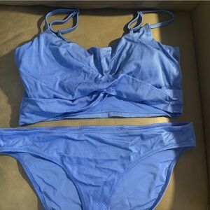 Aerie Textured Blue Bikini Set